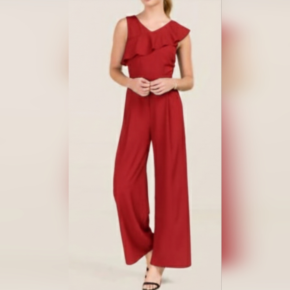 Francesca's Collections Red Jumpsuit